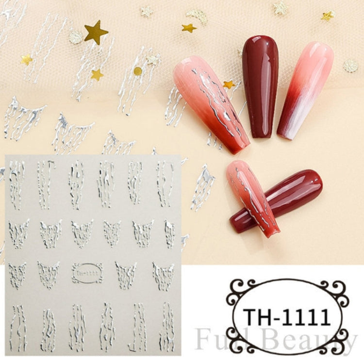 10pcs Frosted Transparent Back Adhesive Bronzing Smudged Nail Art Sticker