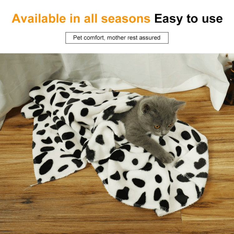 Soft Flannel Pet Blanket Dots Printed Breathable Bed Mat Warm Pet Sleeping Cushion Cover for Pet Dog Cat