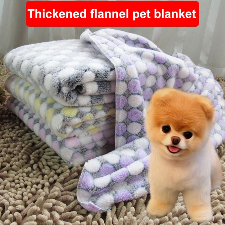 Soft Flannel Pet Blanket Dots Printed Breathable Bed Mat Warm Pet Sleeping Cushion Cover for Pet Dog Cat