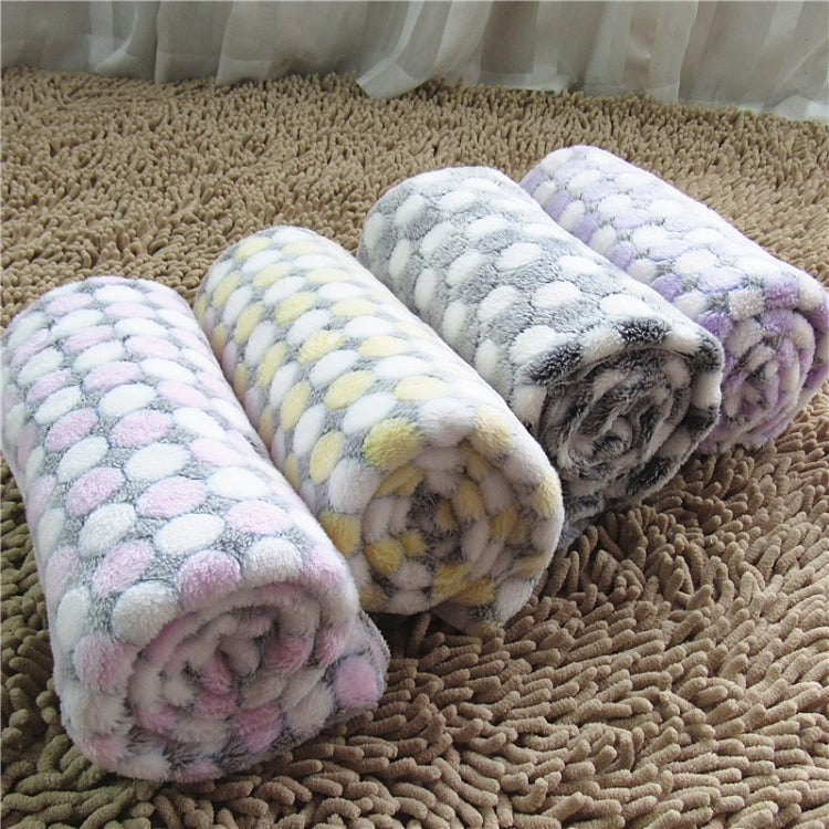 Soft Flannel Pet Blanket Dots Printed Breathable Bed Mat Warm Pet Sleeping Cushion Cover for Pet Dog Cat