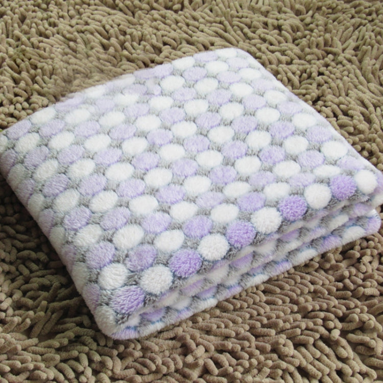 Soft Flannel Pet Blanket Dots Printed Breathable Bed Mat Warm Pet Sleeping Cushion Cover for Pet Dog Cat