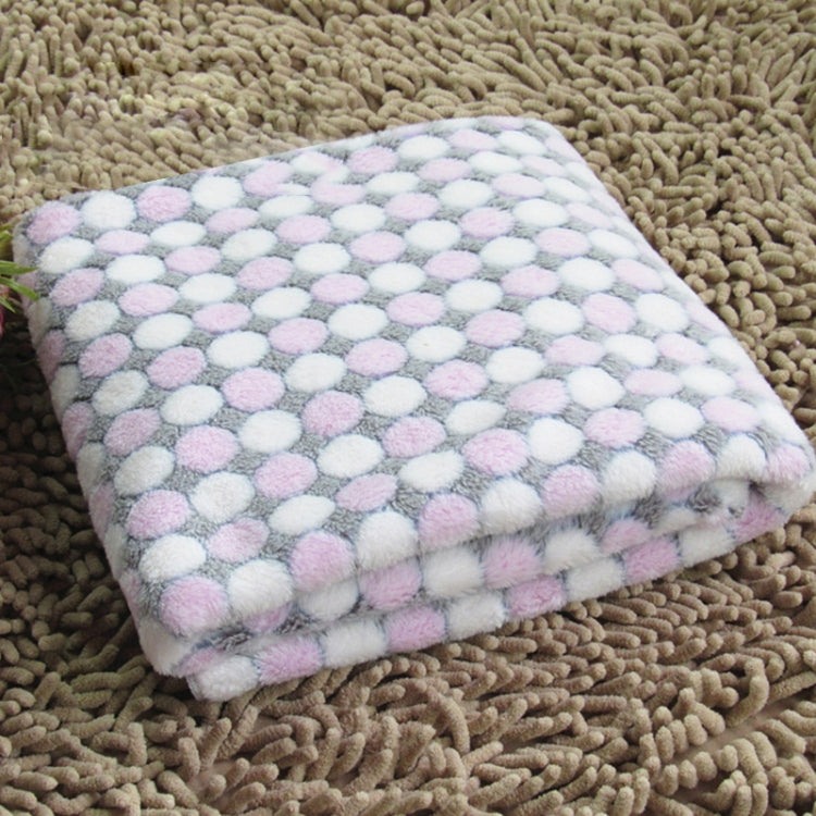 Soft Flannel Pet Blanket Dots Printed Breathable Bed Mat Warm Pet Sleeping Cushion Cover for Pet Dog Cat