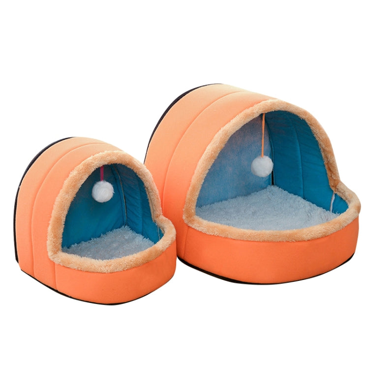 Pet Dog Cat  Warm Soft Bed Pet Cushion Dog Kennel Cat Castle Foldable Puppy House with Toy Ball