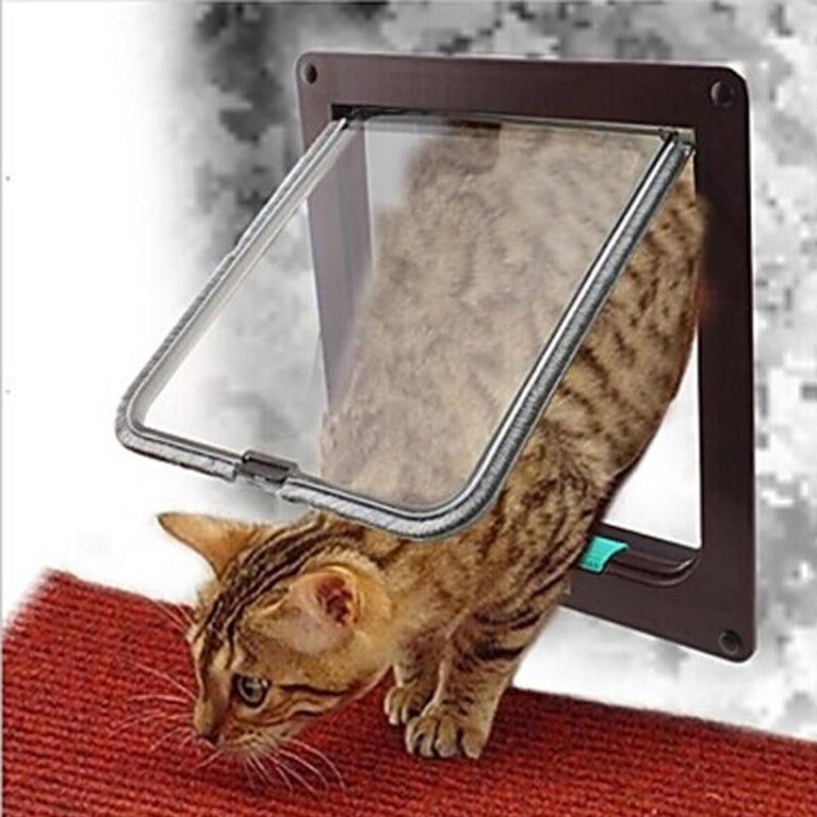 Pet Door 4 Ways Lockable Security Flap Door for Dog Cat Kitten Wall Mount Door Animal Small Pet Cat Dog Gate Door