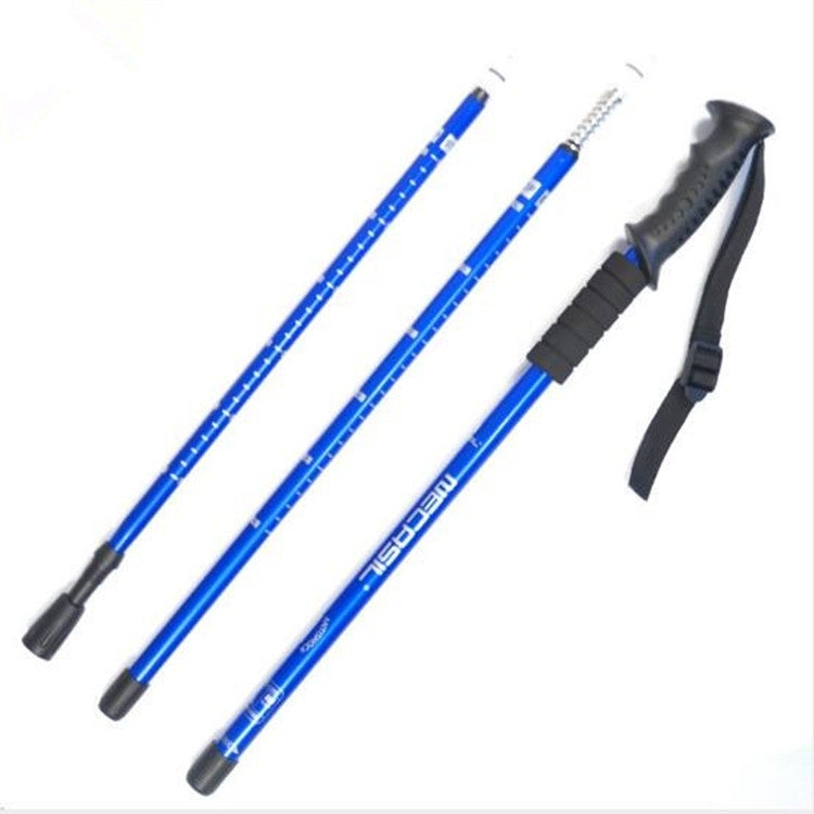 NECASIL Three-section Aluminum Alloy Straight Handle Retractable Trekking Trekking Pole