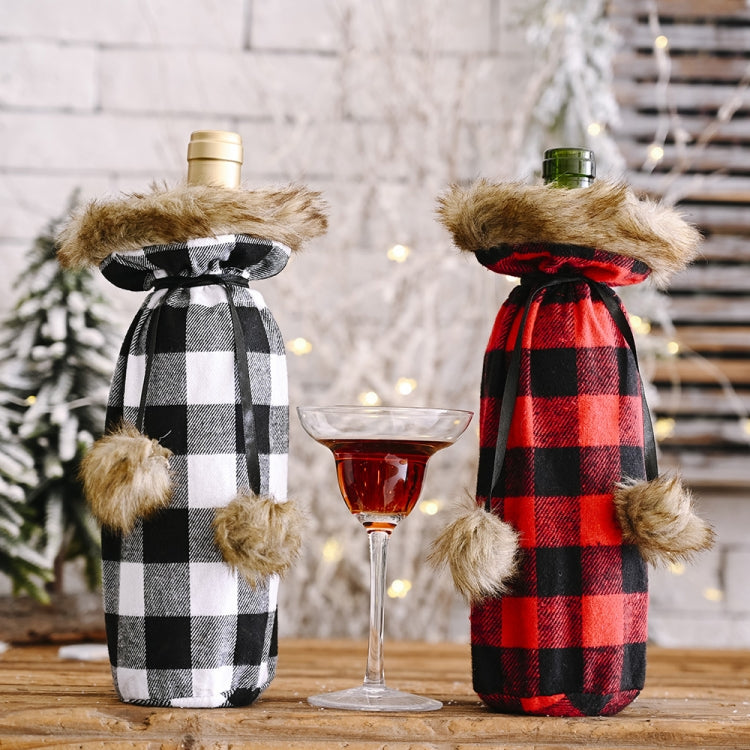 Christmas Items Pompoms Lattice Wine Bottle Cover Wine Bottle Bag