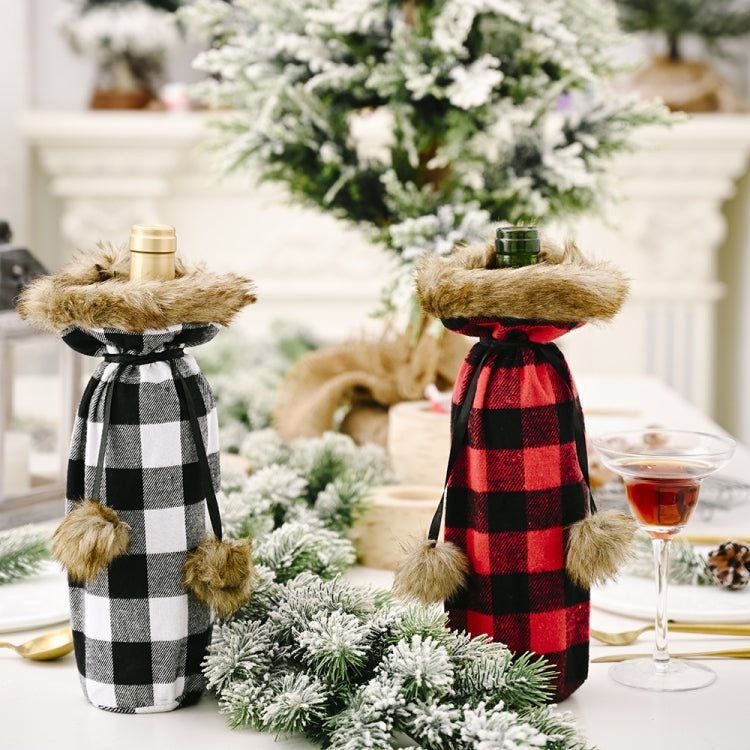 Christmas Items Pompoms Lattice Wine Bottle Cover Wine Bottle Bag