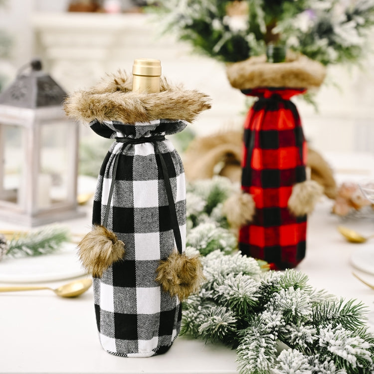 Christmas Items Pompoms Lattice Wine Bottle Cover Wine Bottle Bag