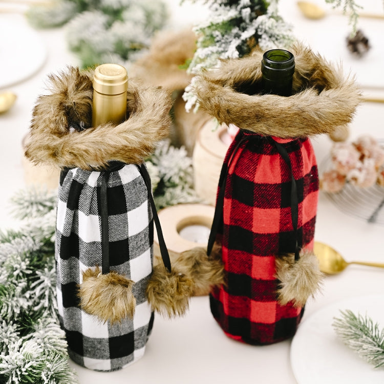 Christmas Items Pompoms Lattice Wine Bottle Cover Wine Bottle Bag