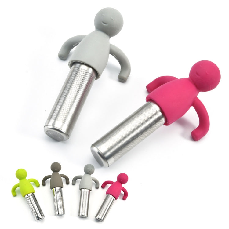 304 Stainless Steel Human-Shaped Tea Bag Filter Random Color Delivery