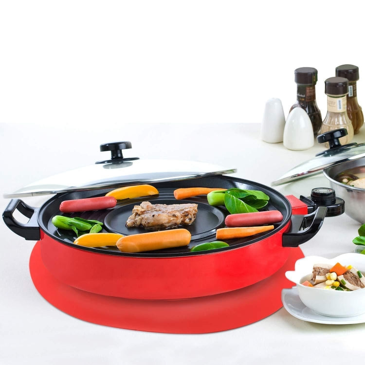 12 Inch Food Grade Silicone Microwave Oven Mat Round Silicone Placemat Non-Slip Insulation Mat