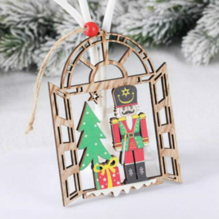 Christmas Decorations Walnut Soldiers Wooden Shopping Mall Hotel Window Scene Decoration Christmas Tree Pendant