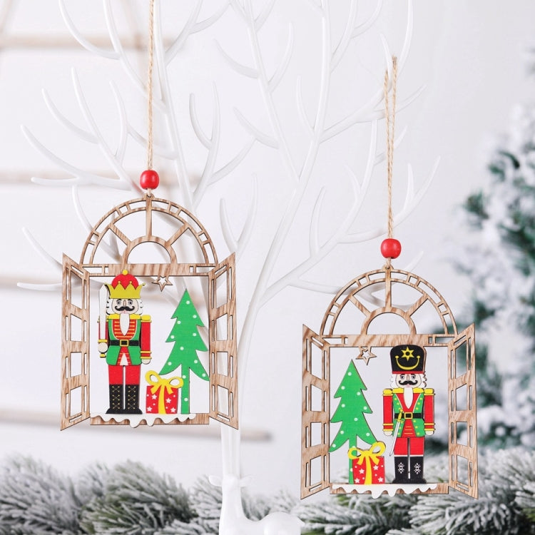 Christmas Decorations Walnut Soldiers Wooden Shopping Mall Hotel Window Scene Decoration Christmas Tree Pendant