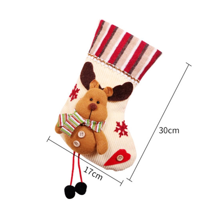 Small Christmas Stocking Flannel Gift Bag Christmas Pendant Decorations