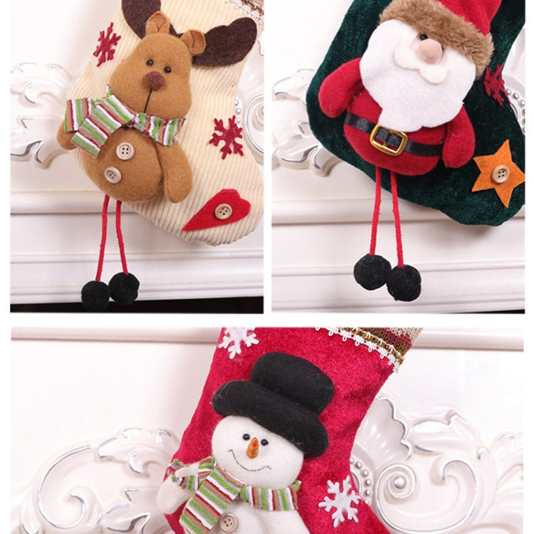 Small Christmas Stocking Flannel Gift Bag Christmas Pendant Decorations