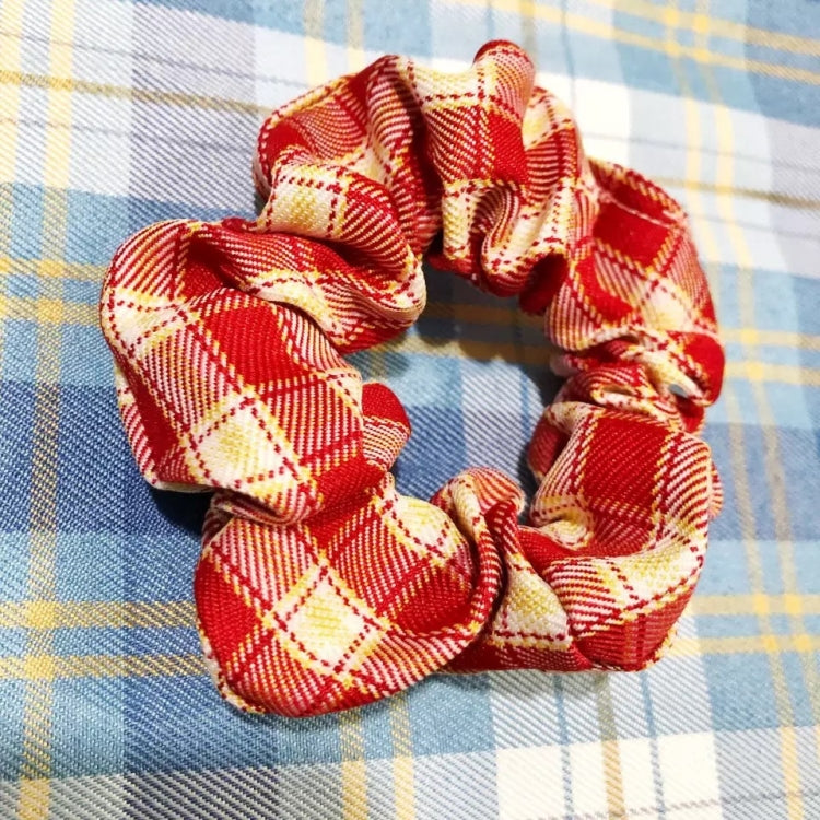 10 PCS Ball Head Ponytail Plaid Large Intestine Hair Tie