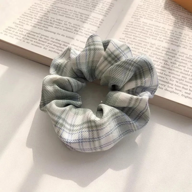 10 PCS Ball Head Ponytail Plaid Large Intestine Hair Tie