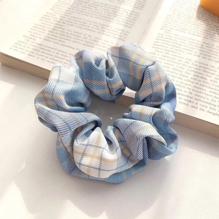 10 PCS Ball Head Ponytail Plaid Large Intestine Hair Tie