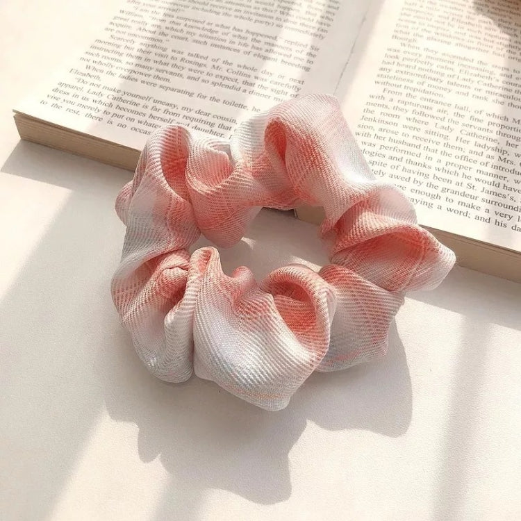 10 PCS Ball Head Ponytail Plaid Large Intestine Hair Tie