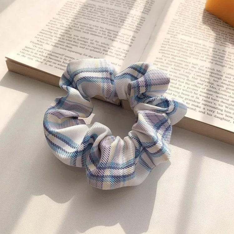 10 PCS Ball Head Ponytail Plaid Large Intestine Hair Tie