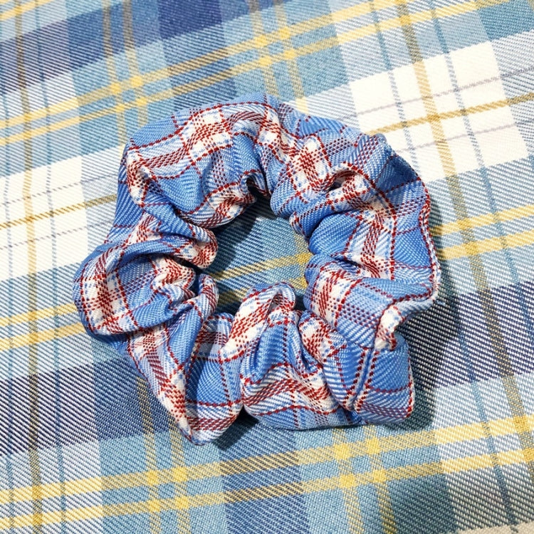 10 PCS Ball Head Ponytail Plaid Large Intestine Hair Tie