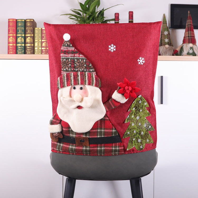 Christmas Decoration Linen Chair Cover