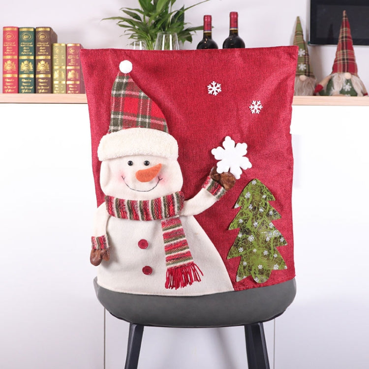 Christmas Decoration Linen Chair Cover