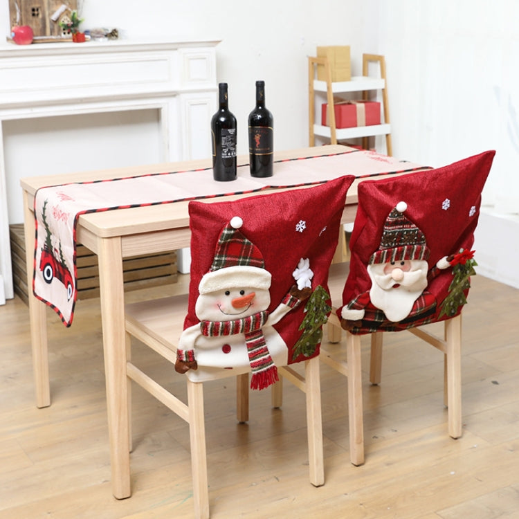Christmas Decoration Linen Chair Cover