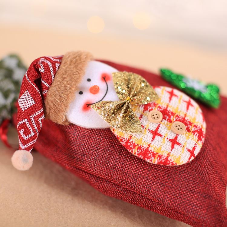 Creative Christmas Gift Bag Children Burlap Beam Apple Bag Candy Cookie Bag