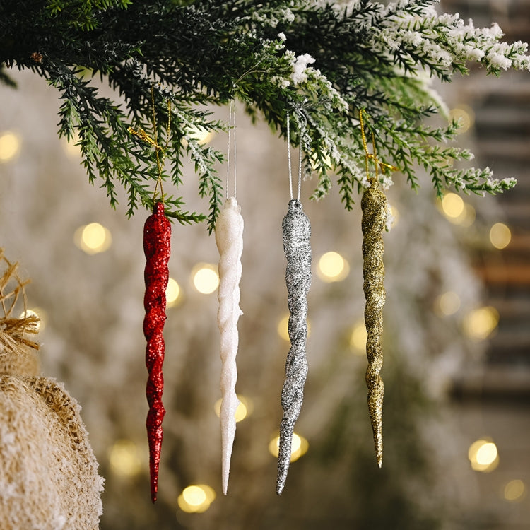 5pcs/bag Christmas Decorations Colorful Ice Bar Pendant Small Tree Threaded Ornament