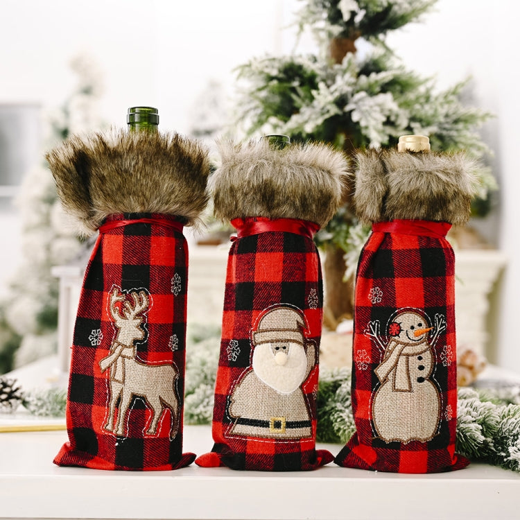 Decorations Red Lattice Wine Set Home Christmas Champagne Wine Bottle Set