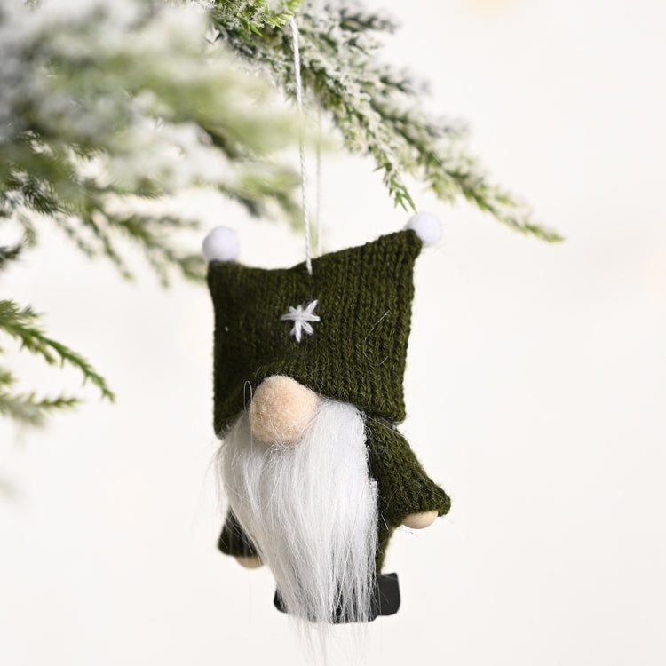 Christmas Decorations Double Ball Cap Forest Old Man Knitted Pendant Faceless Doll Ornaments