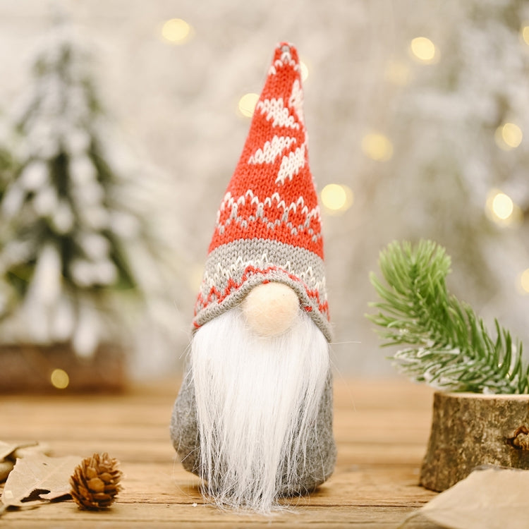 Christmas Decoration Snowflake Knitted Hat Forest Elderly Doll Decoration