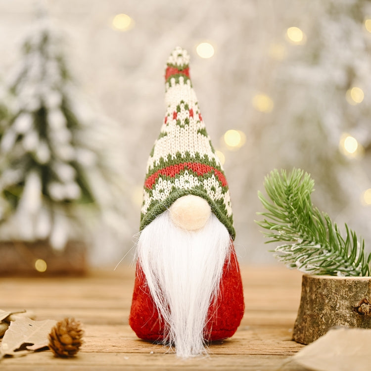 Christmas Decoration Snowflake Knitted Hat Forest Elderly Doll Decoration