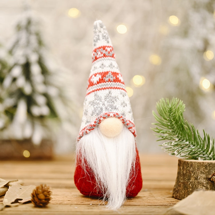 Christmas Decoration Snowflake Knitted Hat Forest Elderly Doll Decoration