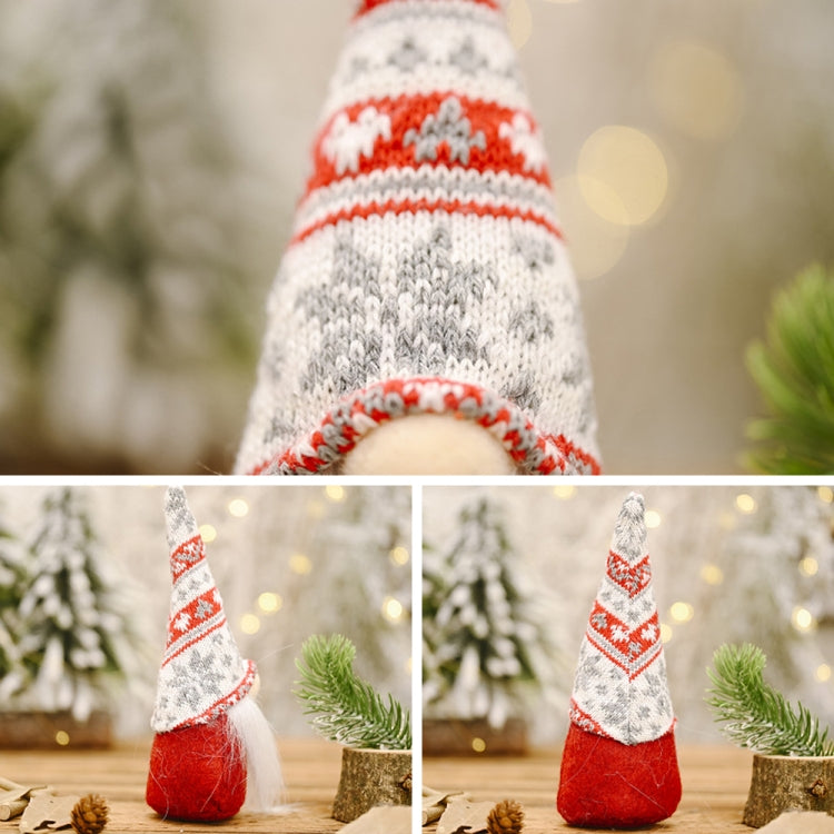Christmas Decoration Snowflake Knitted Hat Forest Elderly Doll Decoration
