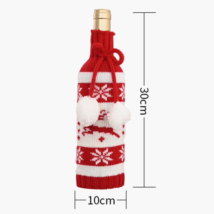 Christmas Knitted Double Ball Wine Bottle Cover Wine Bottle Bag Restaurant Atmosphere Layout