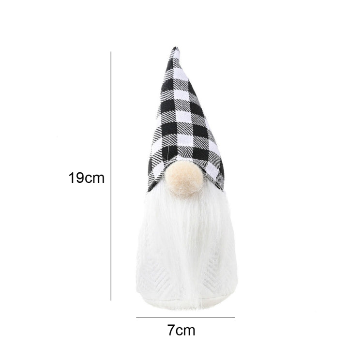 Christmas Decorations Festive Supplies Black White Lattice Forest Elderly Faceless Doll Ornaments