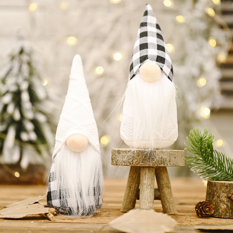 Christmas Decorations Festive Supplies Black White Lattice Forest Elderly Faceless Doll Ornaments