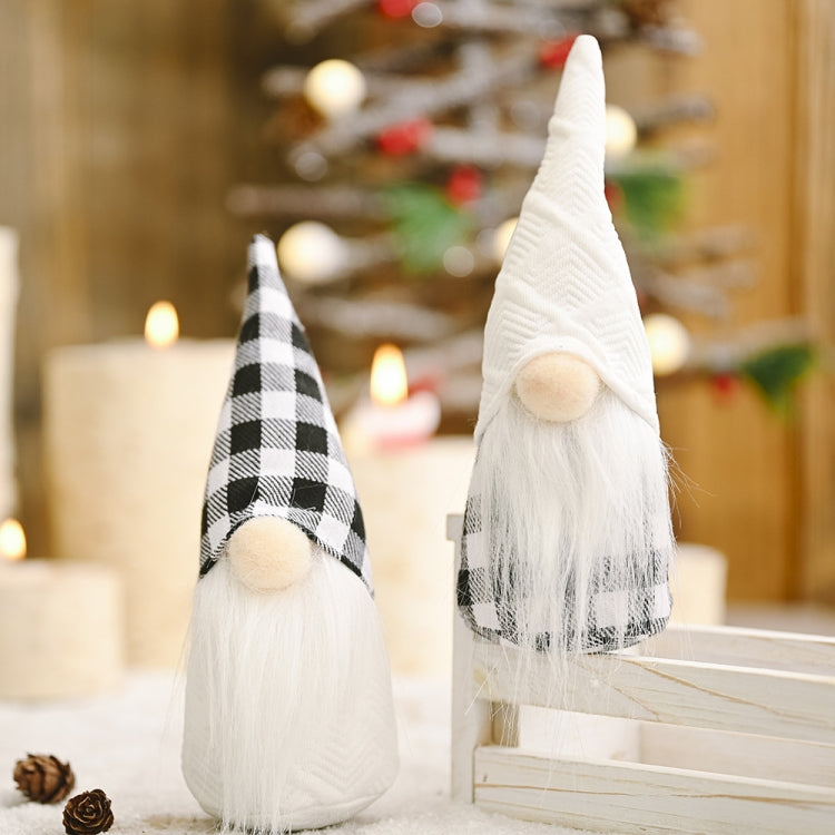 Christmas Decorations Festive Supplies Black White Lattice Forest Elderly Faceless Doll Ornaments