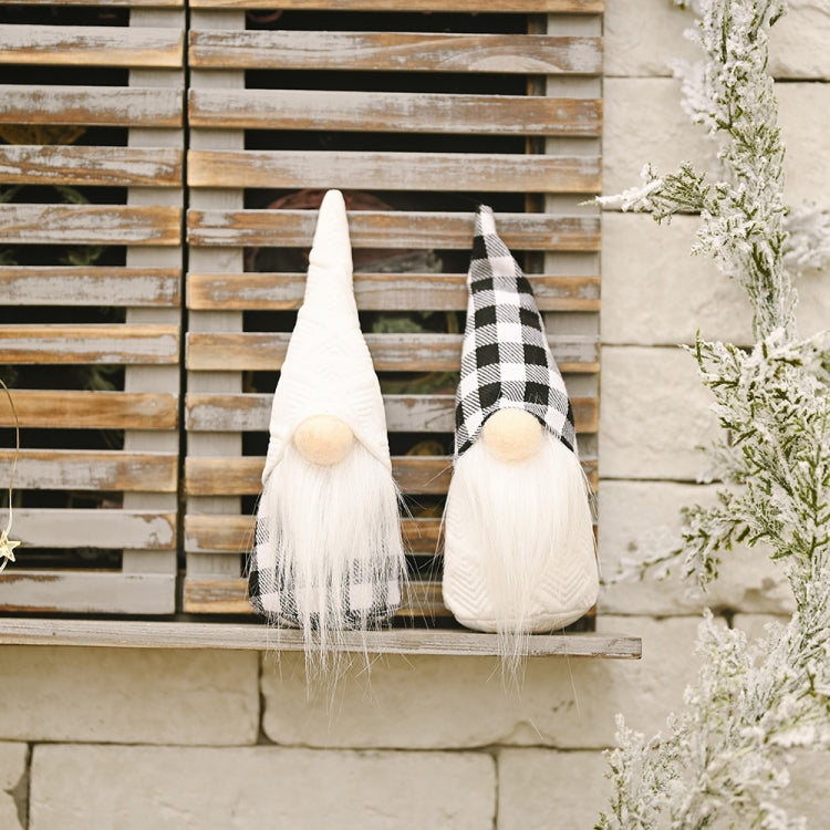 Christmas Decorations Festive Supplies Black White Lattice Forest Elderly Faceless Doll Ornaments