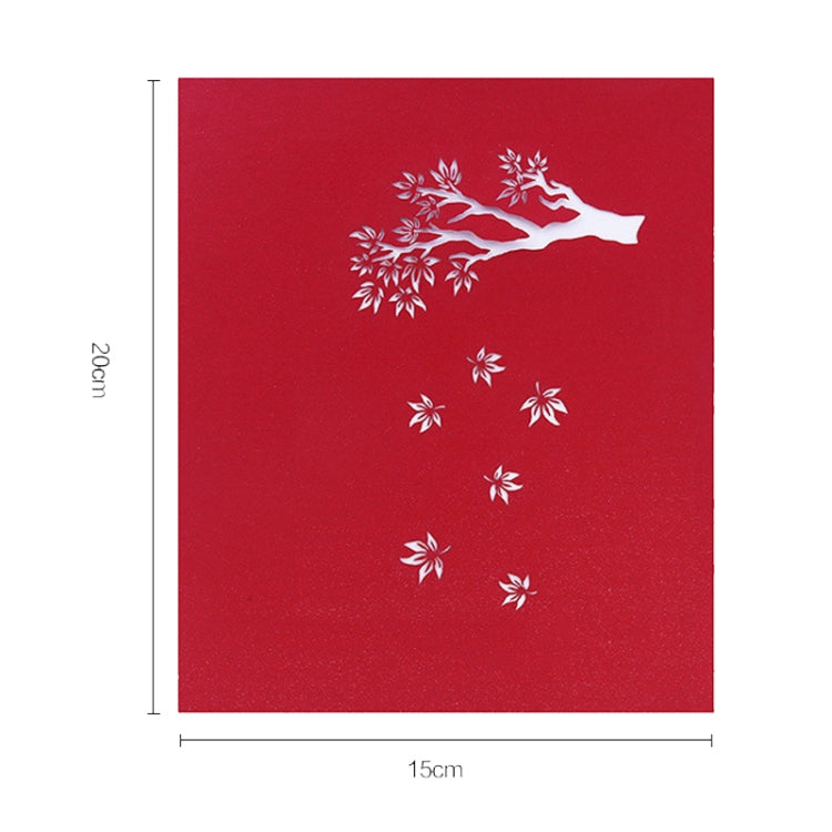 Three-Dimensional Maple Tree Greeting Card Birthday Greeting Card Red Maple Leaf 3d Card