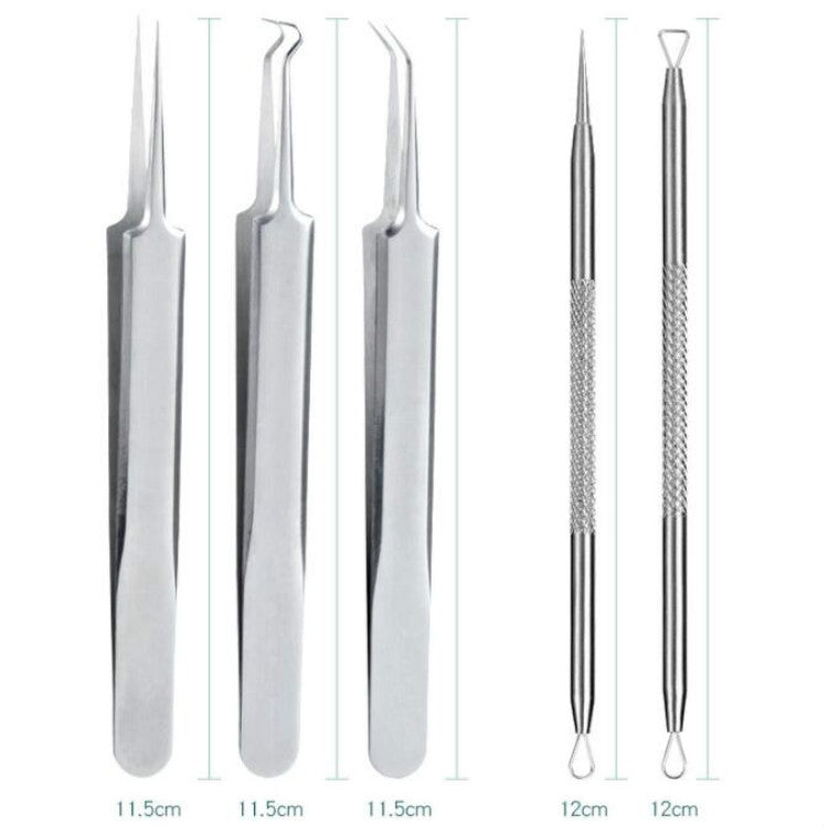5pcs /Set Acne Needle Stainless Steel Acne Clamp Squeeze Acne Blackhead Tool