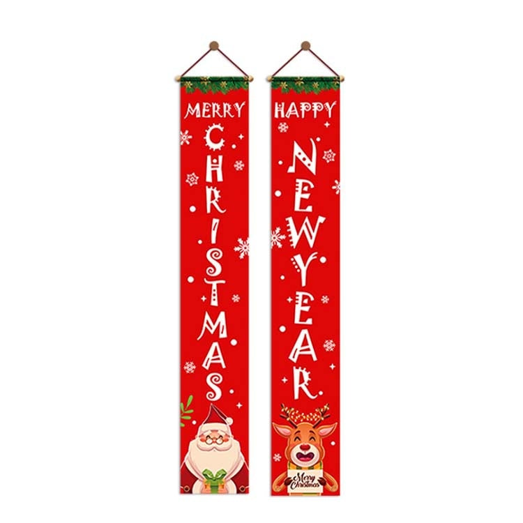 Christmas Decoration Door Hanging Christmas Atmosphere Decoration Christmas Couplet Curtain