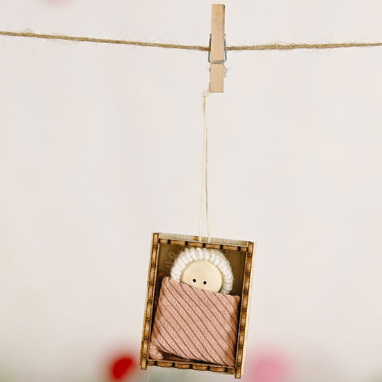 Christmas Celebration Supplies Wooden Box Small Doll Pendant Children Gift Small Doll Pendant Tree Pendant