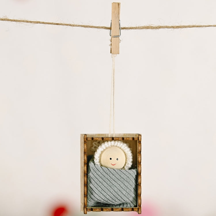Christmas Celebration Supplies Wooden Box Small Doll Pendant Children Gift Small Doll Pendant Tree Pendant