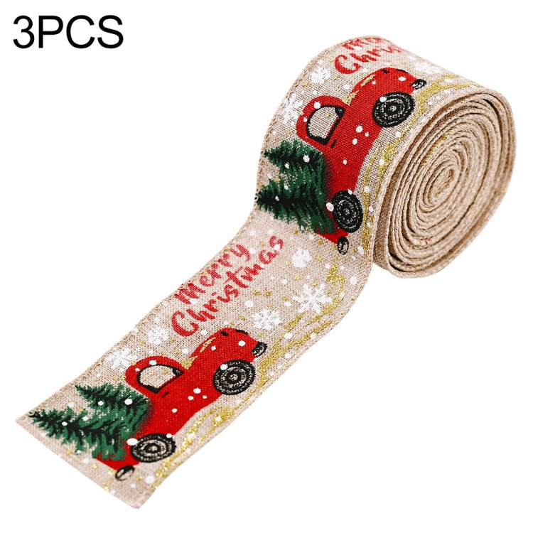 Christmas Decorations Car Printing Ribbon Christmas Tree Decoration Ribbon Colorful Bar