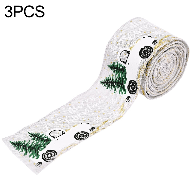 Christmas Decorations Car Printing Ribbon Christmas Tree Decoration Ribbon Colorful Bar