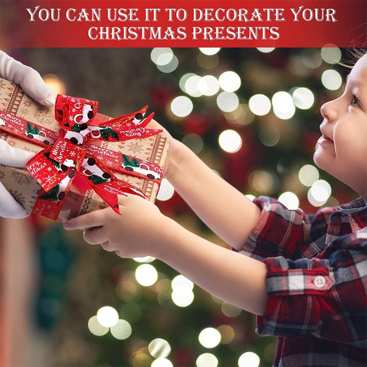 Christmas Decorations Car Printing Ribbon Christmas Tree Decoration Ribbon Colorful Bar