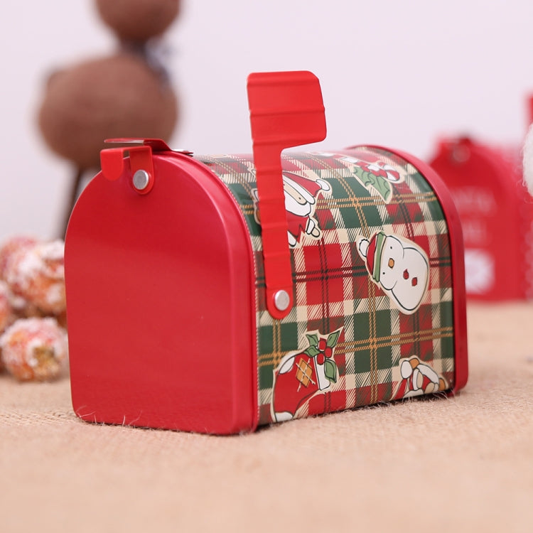 Christmas Decorations Tinplate Mailbox Box Children Gift Cartoon Candy Box